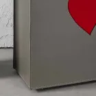 Cesto de ropa de cuero contemporáneo hecho en Italia Adele, inserción de corazón viadurini