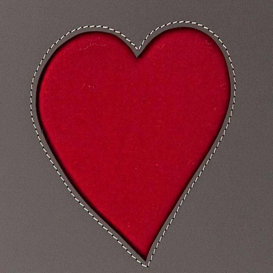 Cesto de ropa de cuero contemporáneo hecho en Italia Adele, inserción de corazón viadurini