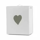 Cesto de ropa de cuero contemporáneo hecho en Italia Adele, inserción de corazón viadurini