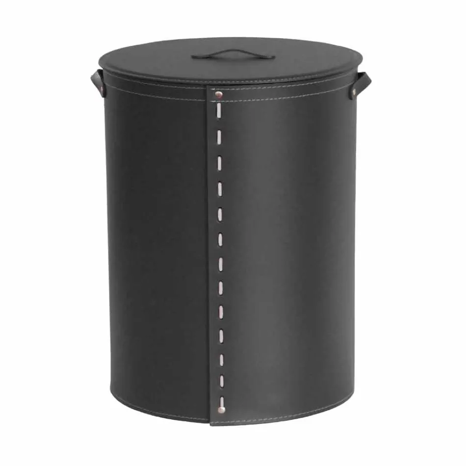 Lavadero ovalado en piel regenerada Riky hecho en Italia. viadurini