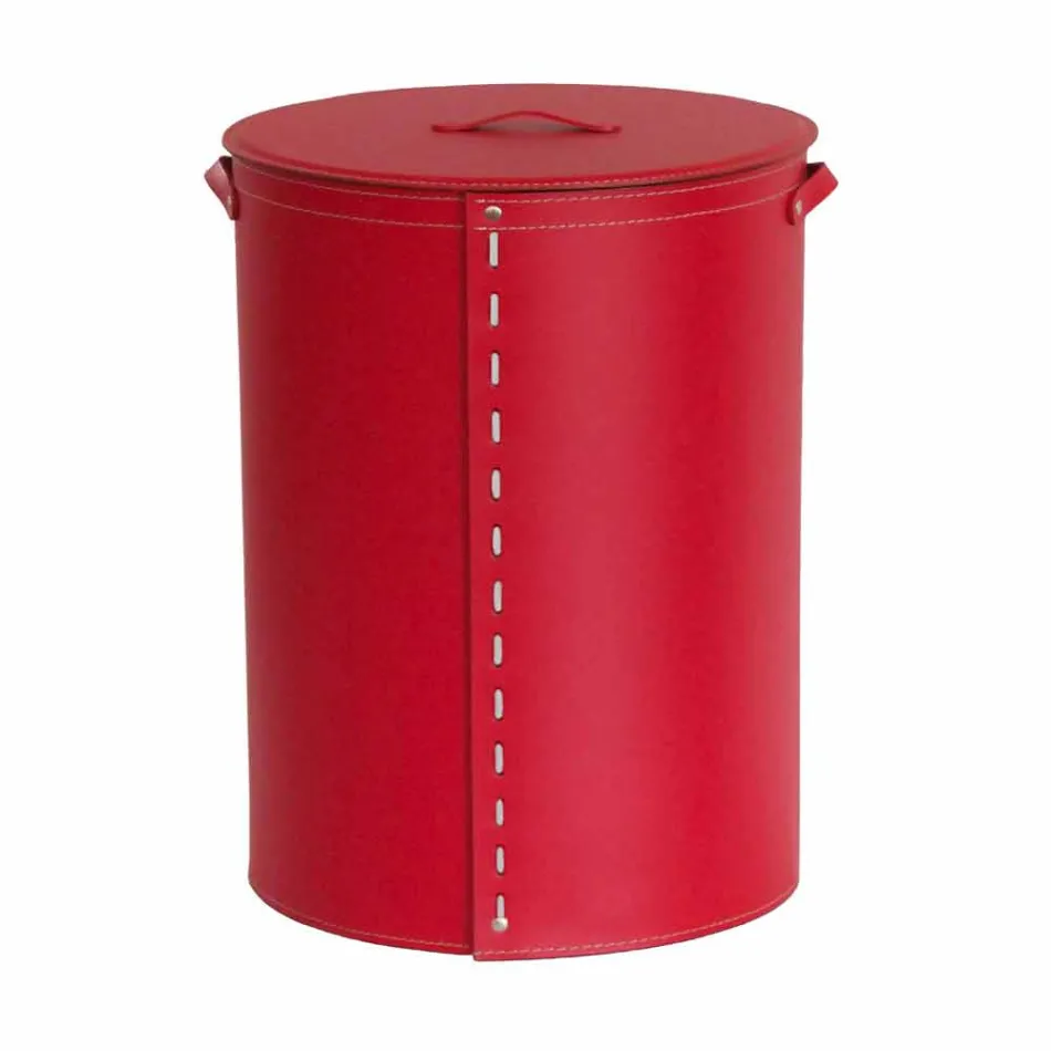 Lavadero ovalado en piel regenerada Riky fabricado en Italia. viadurini