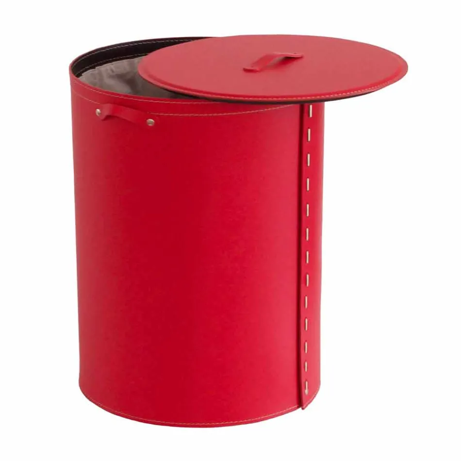 Lavadero ovalado en piel regenerada Riky hecho en Italia. viadurini