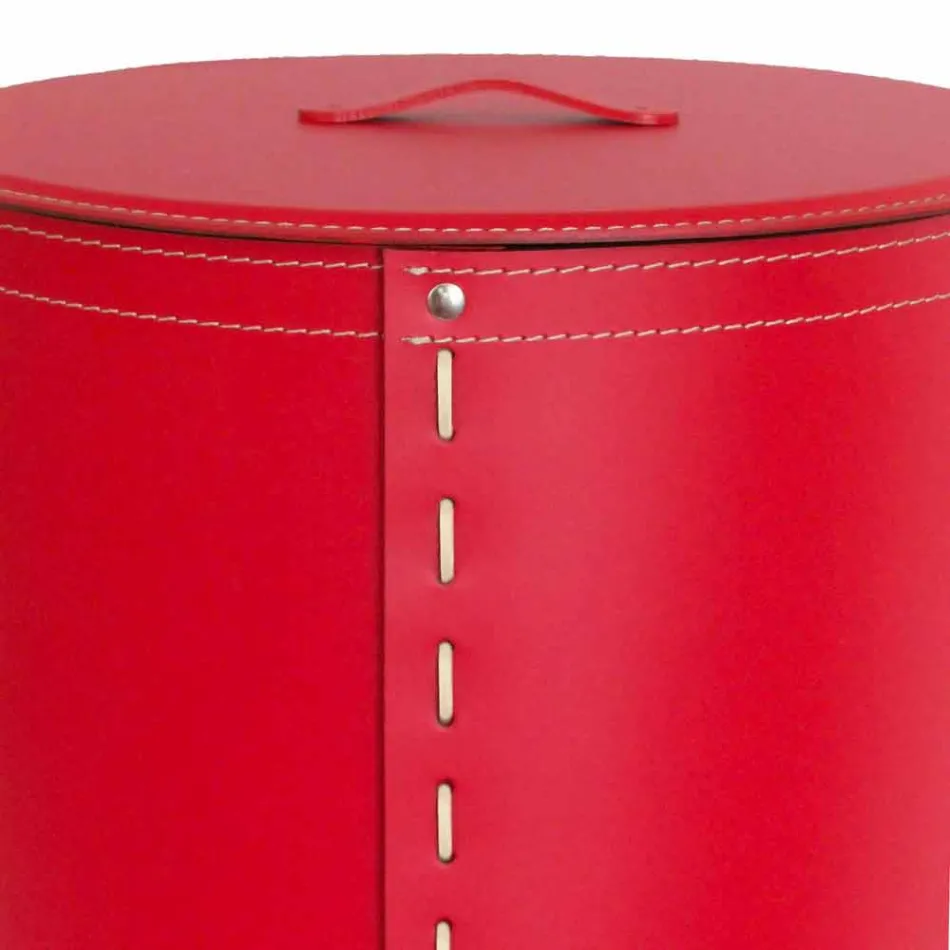 Lavadero ovalado en piel regenerada Riky hecho en Italia. viadurini