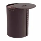 Lavadero ovalado en piel regenerada Riky hecho en Italia. viadurini