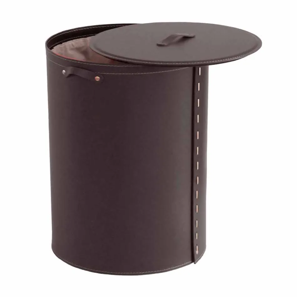 Lavadero ovalado en piel regenerada Riky hecho en Italia. viadurini