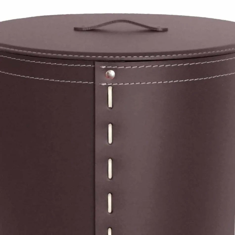 Lavadero ovalado en piel regenerada Riky hecho en Italia. viadurini