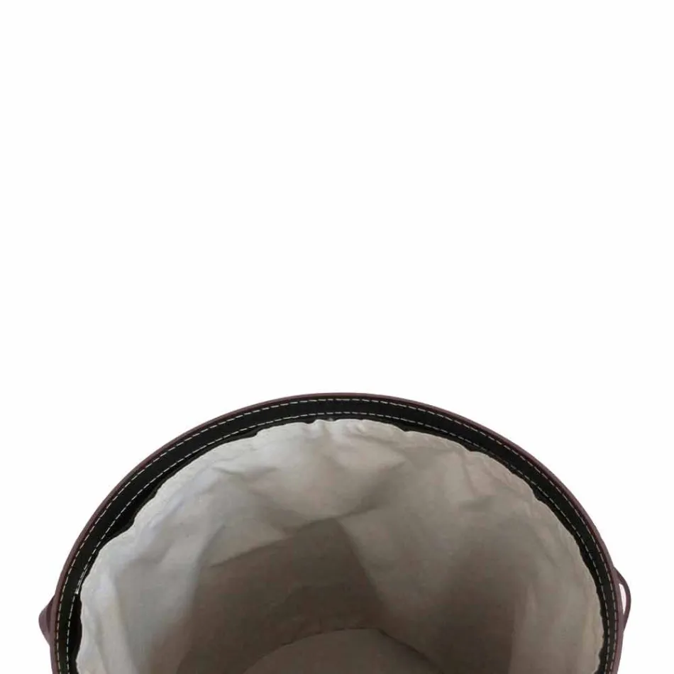 Lavadero ovalado en piel regenerada Riky hecho en Italia. viadurini