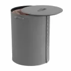 Lavadero ovalado en piel regenerada Riky hecho en Italia. viadurini