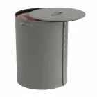 Lavadero ovalado en piel regenerada Riky hecho en Italia. viadurini