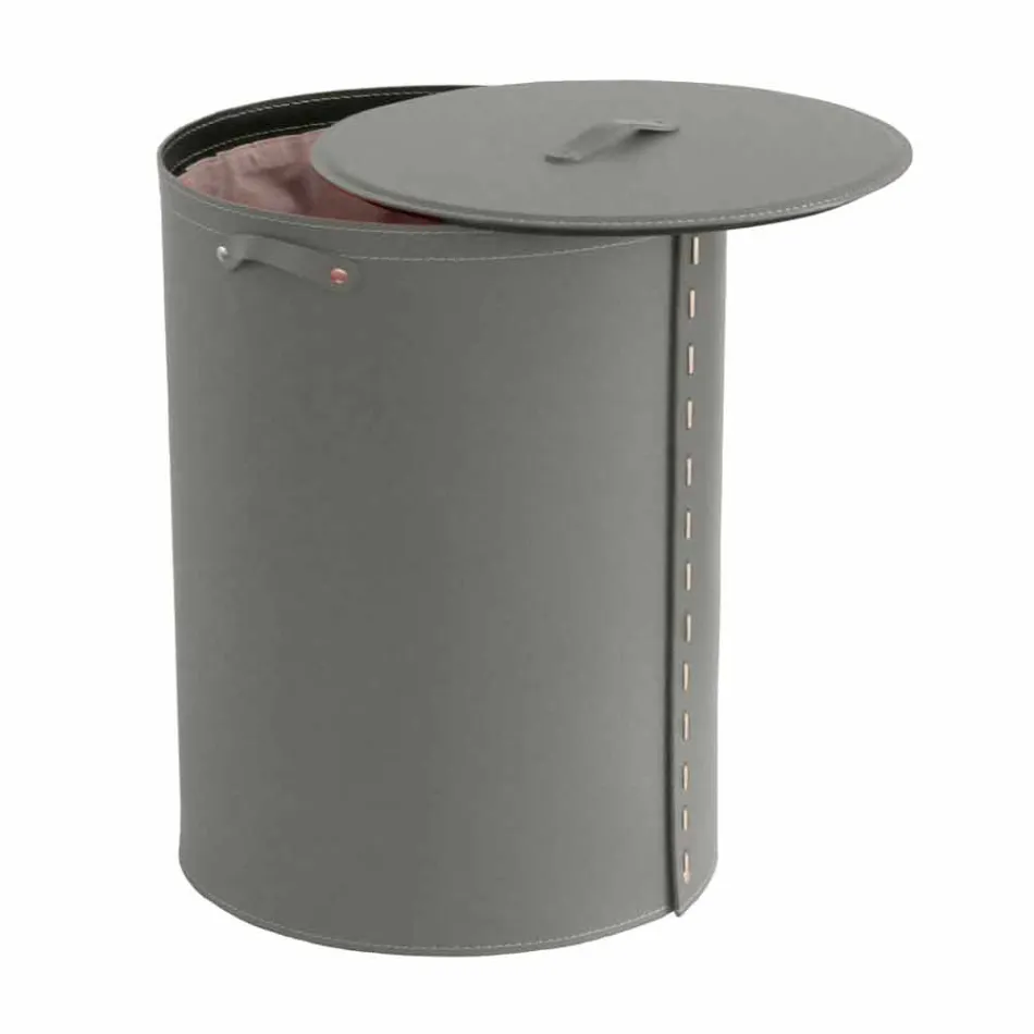 Lavadero ovalado en piel regenerada Riky hecho en Italia. viadurini