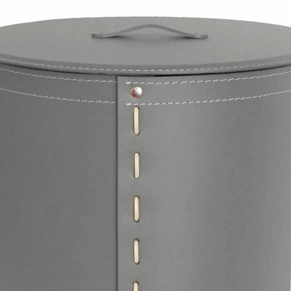 Lavadero ovalado en piel regenerada Riky hecho en Italia. viadurini