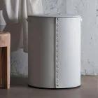 Lavadero ovalado en piel regenerada Riky hecho en Italia. viadurini