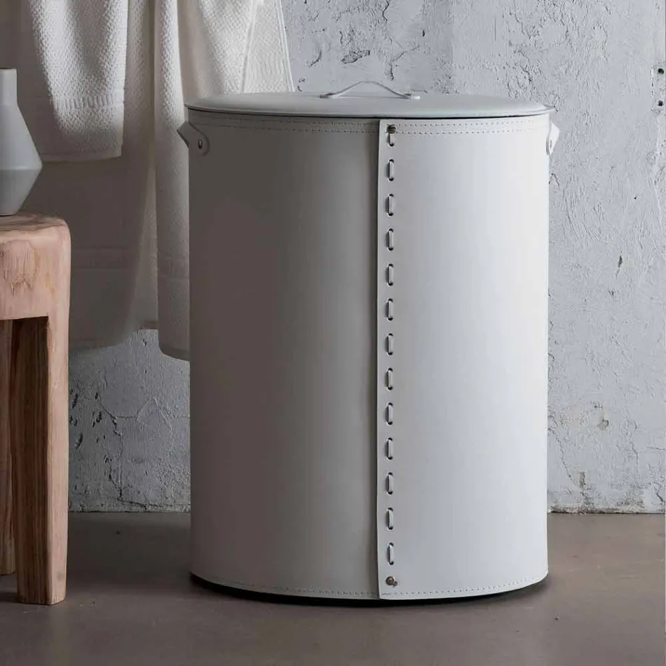 Lavadero ovalado en piel regenerada Riky hecho en Italia. viadurini