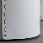 Lavadero ovalado en piel regenerada Riky hecho en Italia. viadurini