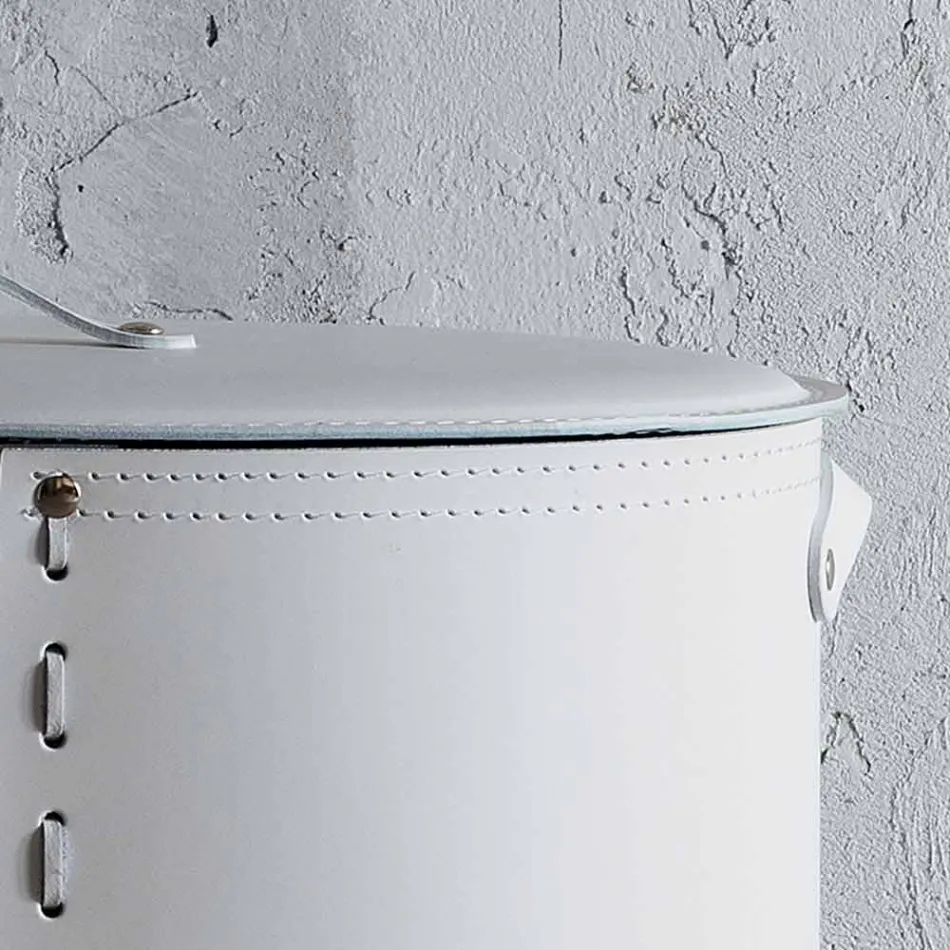 Lavadero ovalado en piel regenerada Riky hecho en Italia. viadurini