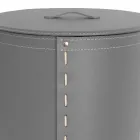 Lavadero ovalado en piel regenerada Riky hecho en Italia. viadurini