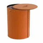 Lavadero ovalado en piel regenerada Riky hecho en Italia. viadurini