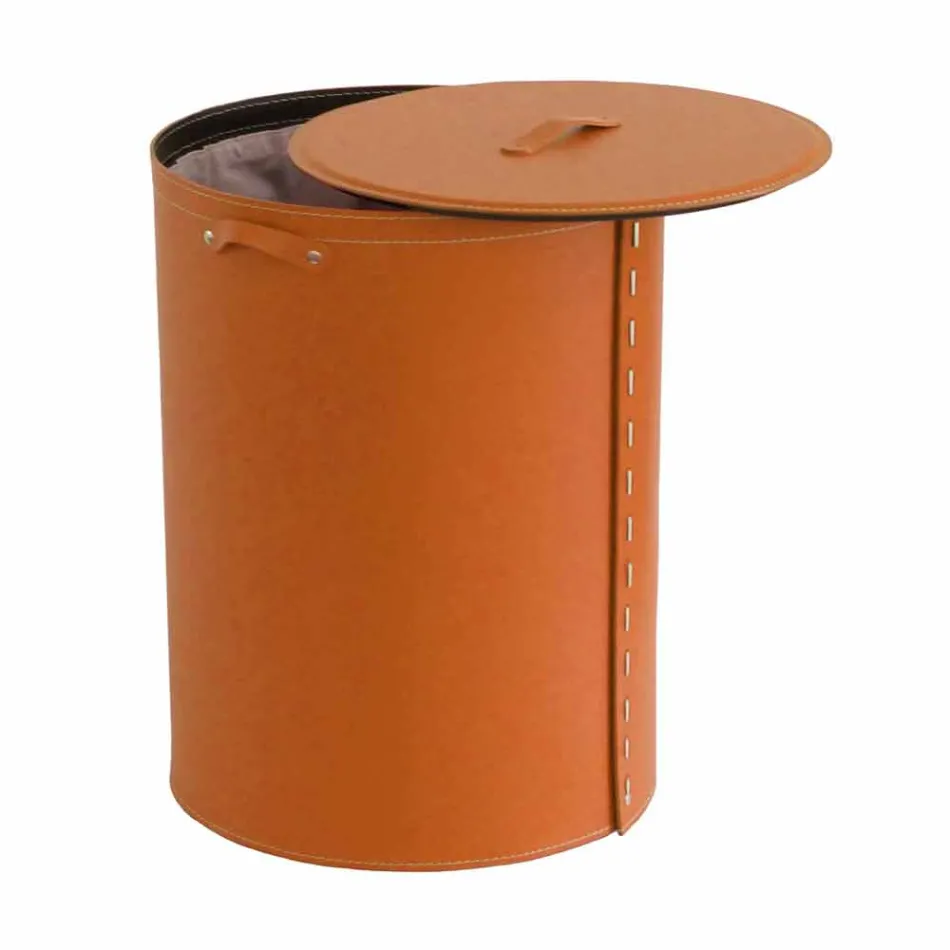 Lavadero ovalado en piel regenerada Riky hecho en Italia. viadurini