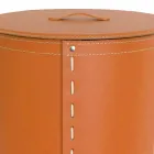 Lavadero ovalado en piel regenerada Riky hecho en Italia. viadurini