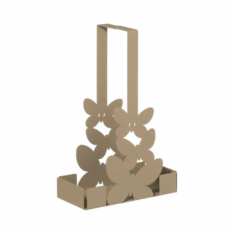 Portavasos doble en hierro blanco, beige o marfil Hecho en Italia - Leiden viadurini