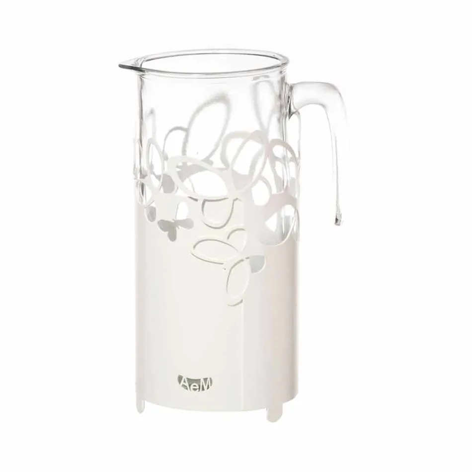 Porta botella moderno en hierro blanco, beige o marfil hecho en Italia - Leiden viadurini