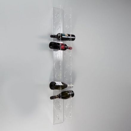Portabotellas de pared para vino en cristal acrílico transparente - Piccolo viadurini