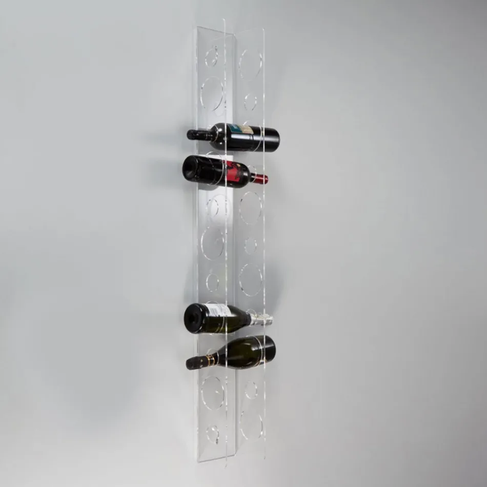 Portabotellas de pared para vino en cristal acrílico transparente - Piccolo viadurini
