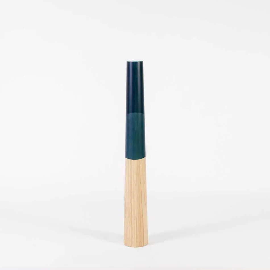 Candelero moderno de madera maciza de pino con detalles de colores - Candor viadurini