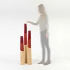 Candelero moderno de madera maciza de pino con detalles de colores - Candor viadurini