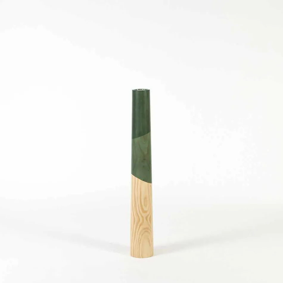 Candelero moderno de madera maciza de pino con detalles de colores - Candor viadurini