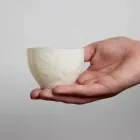 Portavelas de diseño en porcelana blanca decorada 3 piezas - Arcireale viadurini