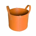 Soporte de tronco cilíndrico en cuero regenerado con ruedas Tonda Firestyle viadurini
