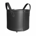 Soporte de tronco cilíndrico en cuero regenerado con ruedas Tonda Firestyle viadurini