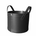 Soporte de tronco cilíndrico en cuero regenerado con ruedas Tonda Firestyle viadurini