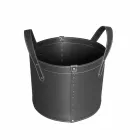 Soporte de tronco cilíndrico en cuero regenerado con ruedas Tonda Firestyle viadurini