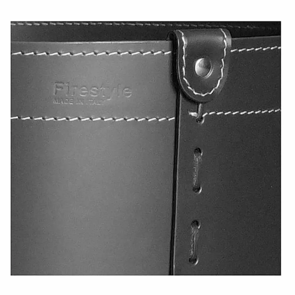 Soporte de tronco cilíndrico en cuero regenerado con ruedas Tonda Firestyle viadurini