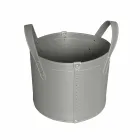 Soporte de tronco cilíndrico en cuero regenerado con ruedas Tonda Firestyle viadurini