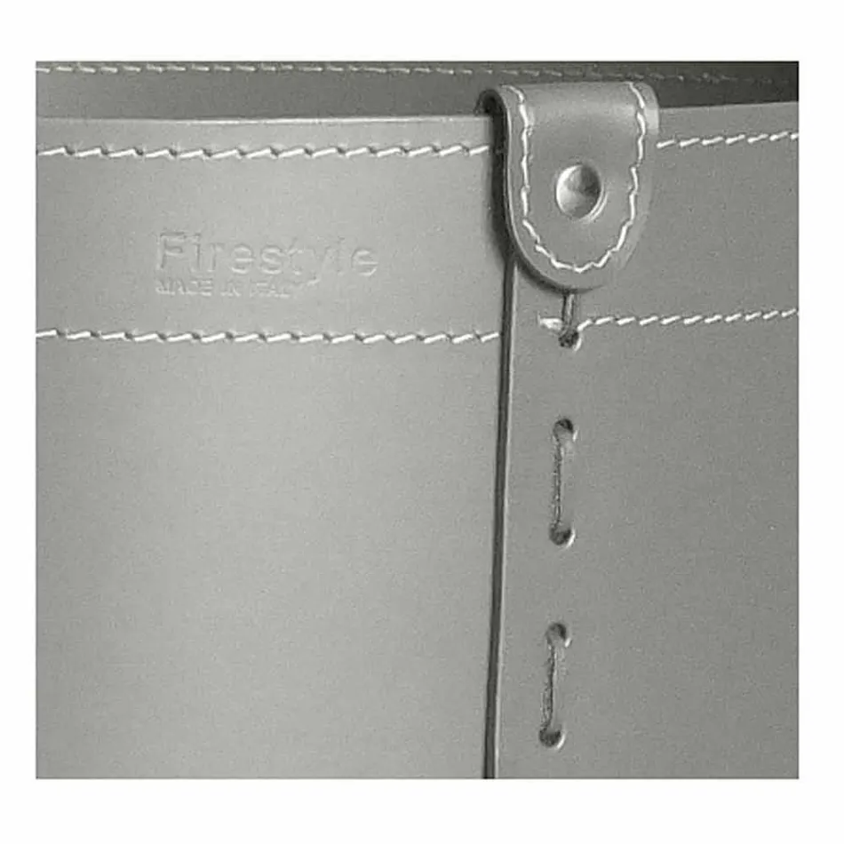 Soporte de tronco cilíndrico en cuero regenerado con ruedas Tonda Firestyle viadurini