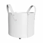 Soporte de tronco cilíndrico en cuero regenerado con ruedas Tonda Firestyle viadurini