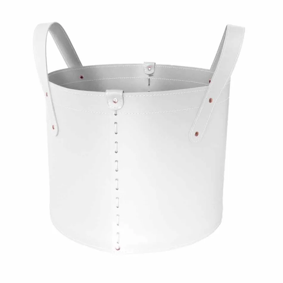 Soporte de tronco cilíndrico en cuero regenerado con ruedas Tonda Firestyle viadurini