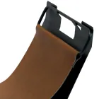 Porta madera con asas laterales en ecopiel marrón Made in Italy - Mariposa viadurini