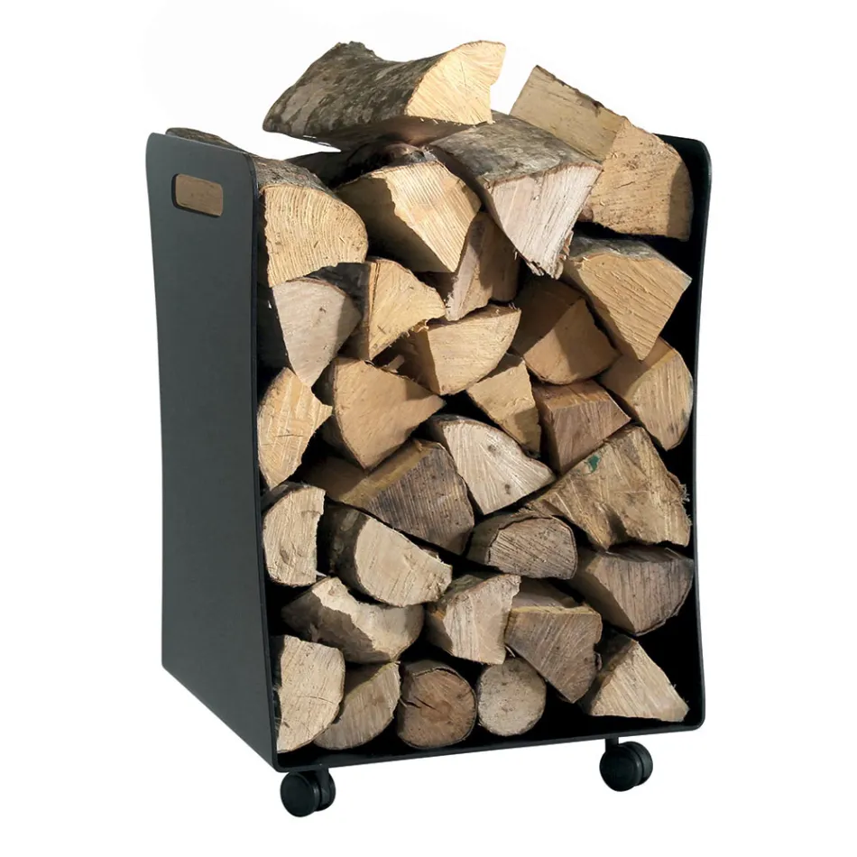 Soporte de madera con ruedas y asas de metal Made in Italy - Gaviota viadurini