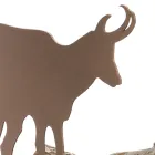 Soporte para leña de interior en acero marrón Made in Italy con herramientas - Volturno viadurini