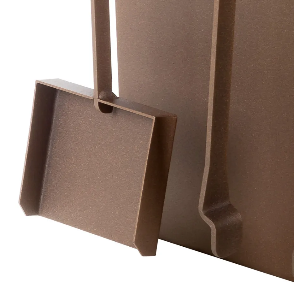 Soporte para leña de interior en acero marrón Made in Italy con herramientas - Volturno viadurini