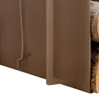 Soporte para leña de interior en acero marrón Made in Italy con herramientas - Volturno viadurini