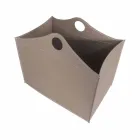 Portalegna piel regenerada con ruedas WoodBag hechas en Italia viadurini