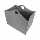 Portalegna piel regenerada con ruedas WoodBag hechas en Italia viadurini