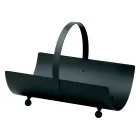 Leñero de metal con asa y 4 pies Made in Italy - Buffalo viadurini