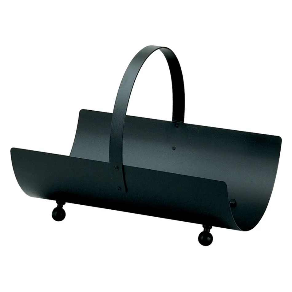 Leñero de metal con asa y 4 pies Made in Italy - Buffalo viadurini