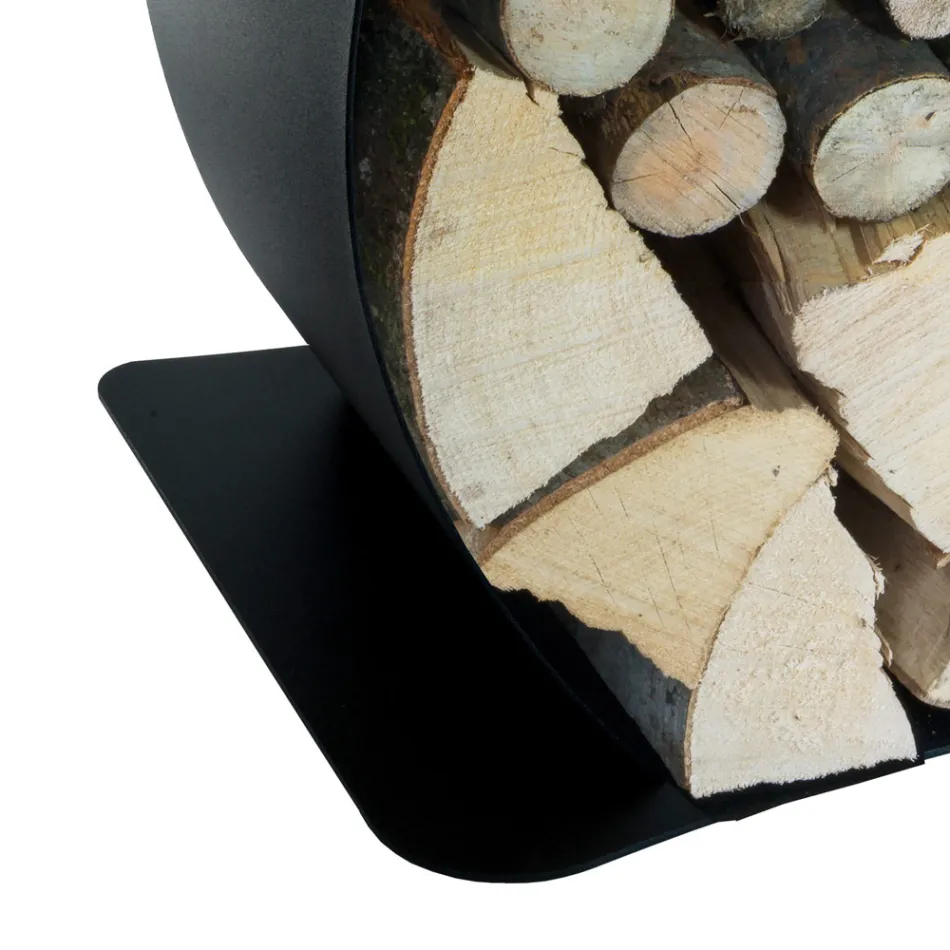 Porta leña interior en acero pintado Made in Italy - Leopoldo viadurini